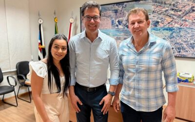 Anhembi: Deputado Alex Madureira é recebido pelo prefeito Jairo de Góis e primeira-dama Rafaela do Ruy