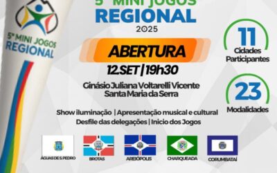 Santa Maria da Serra: Cidade recebe 5º Mini Jogos Regionais da Serra do Itaqueri